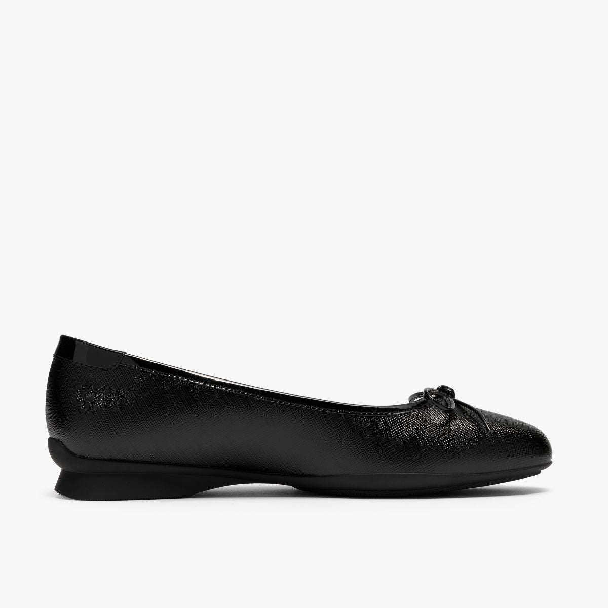Clarks Jazmynn Bow Women's Leather Ballerina Slip-Ons - Black