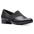 Clarks Juliet Slip On Women's Dress Heel in Black, Comfortable low heel black leather. Style #26175174