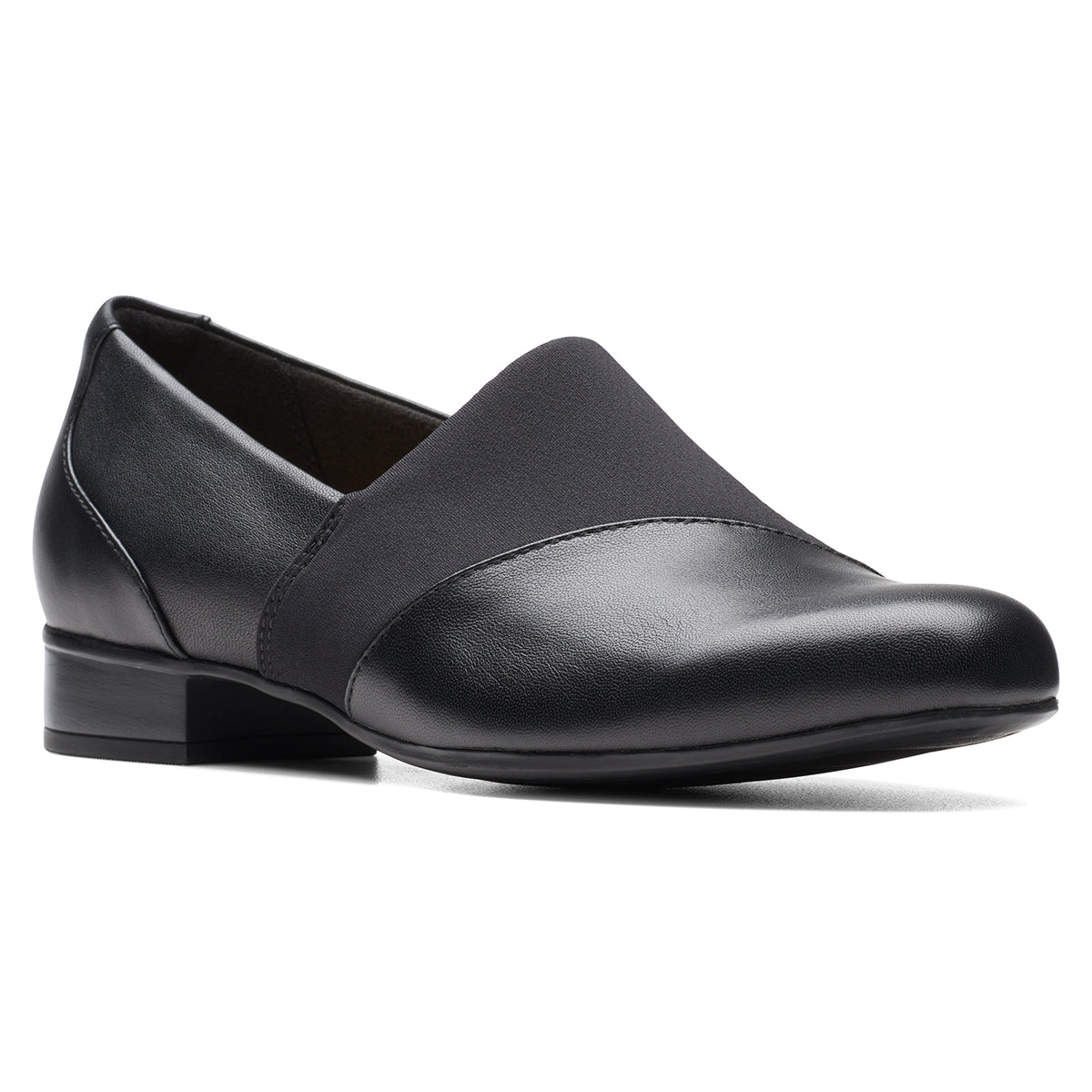 Clarks Juliet Slip On Women's Dress Heel in Black, Comfortable low heel black leather. Style #26175174