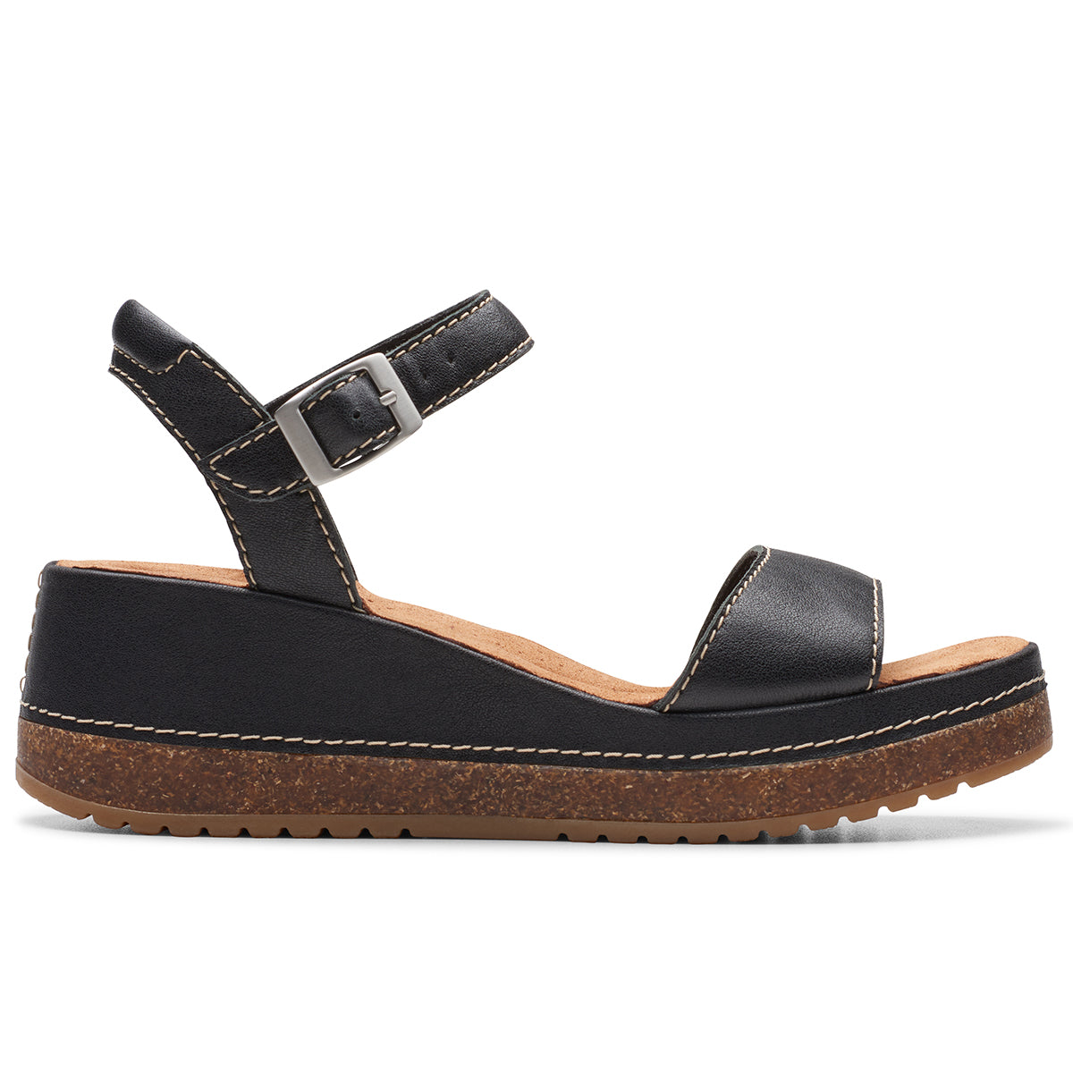 Clarks Kassanda Lily Women's Wedge Sandal in Black