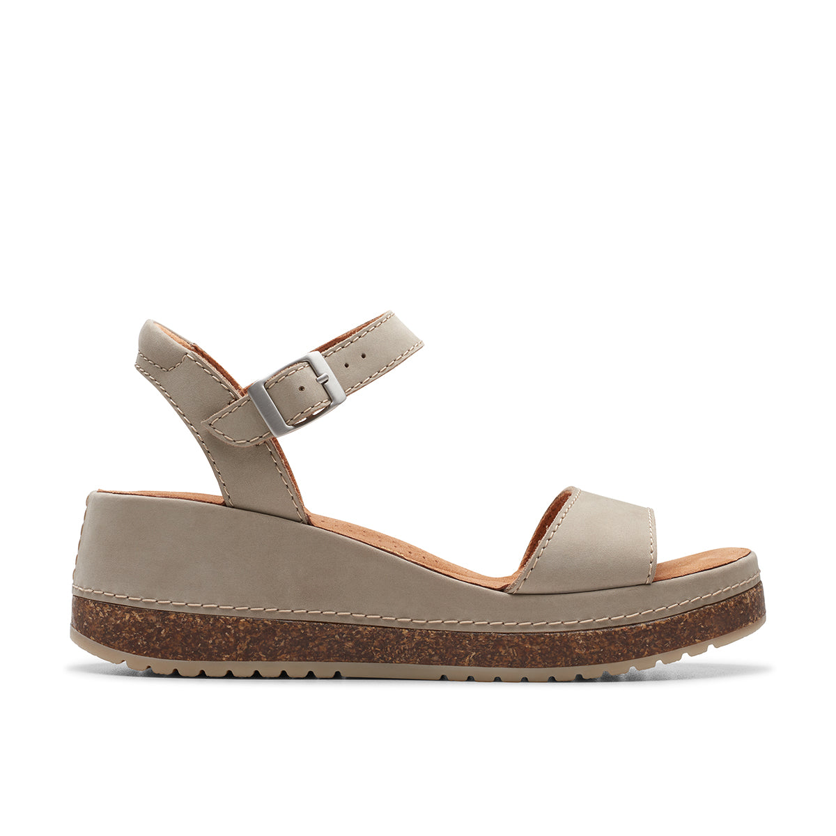 Clarks Kassanda Lily Women's Wedge Sandal in Stone