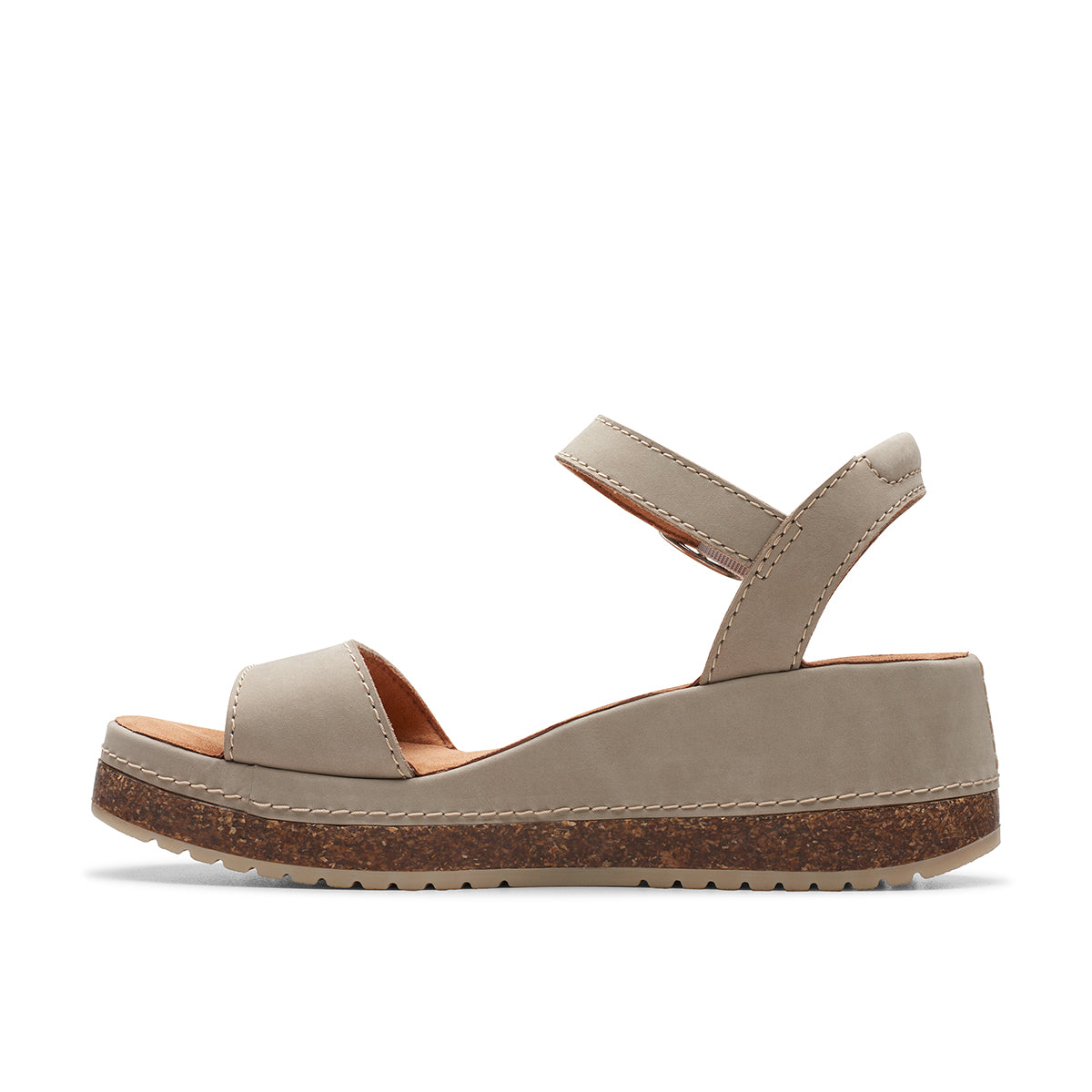 Clarks Kassanda Lily Women's Wedge Sandal in Stone