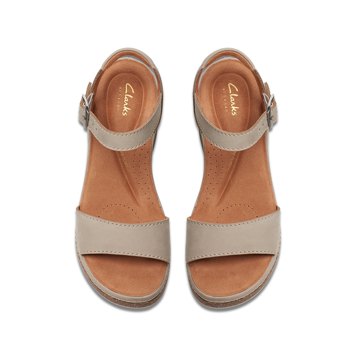 Clarks Kassanda Lily Women's Wedge Sandal in Stone
