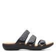 Clarks Laurieann Cove Women's Casual Sandals in Black, comfortable strappy summer shoes, Style #26164834