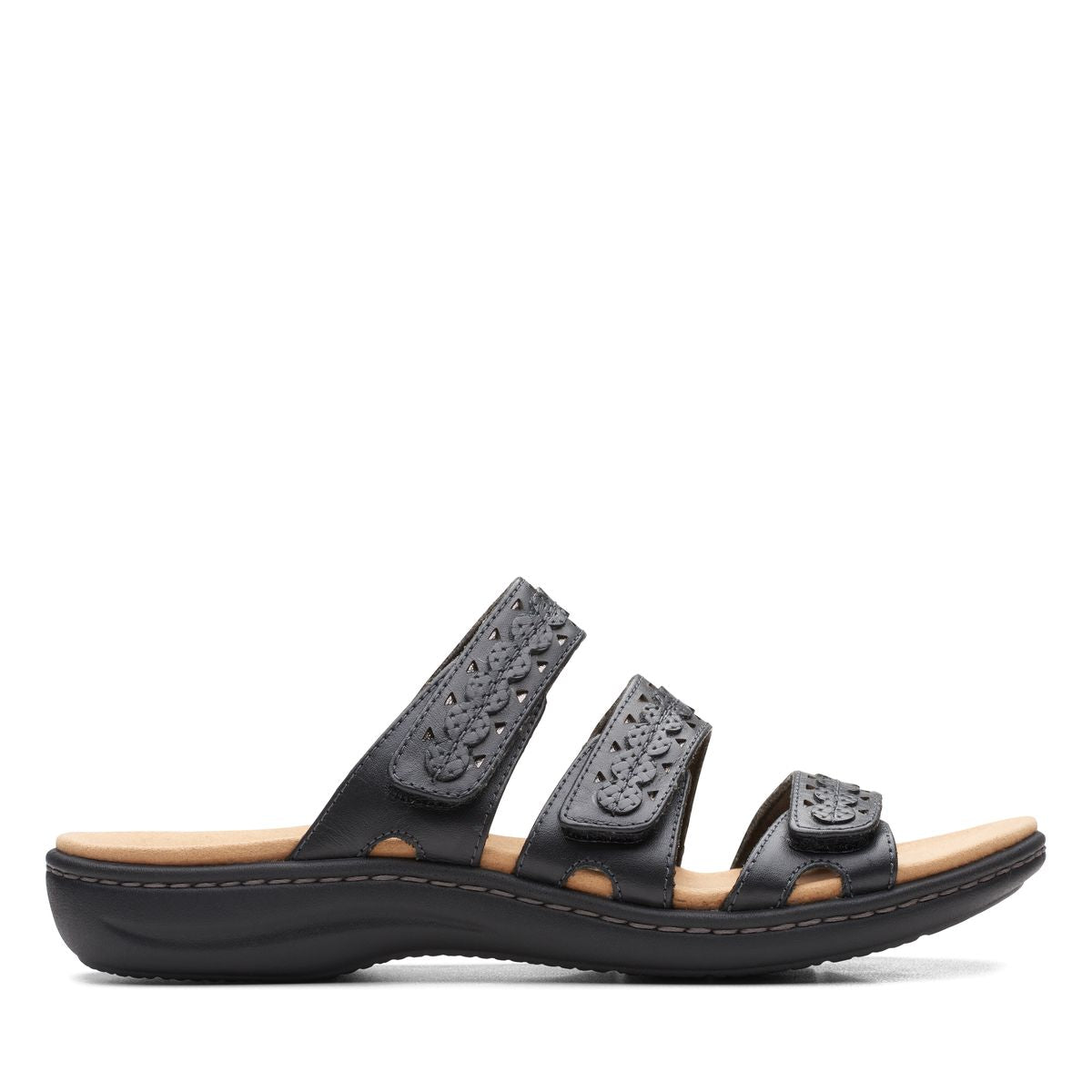 Clarks Laurieann Cove Women's Casual Sandals in Black, comfortable strappy summer shoes, Style #26164834