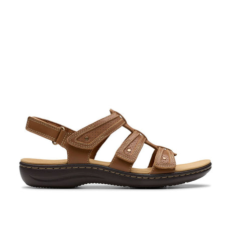 Clarks Laurieann Ivy Women's Sandals in Tan Strappy sandals, velcro closure comfortable walking summer shoe, Style #26181696