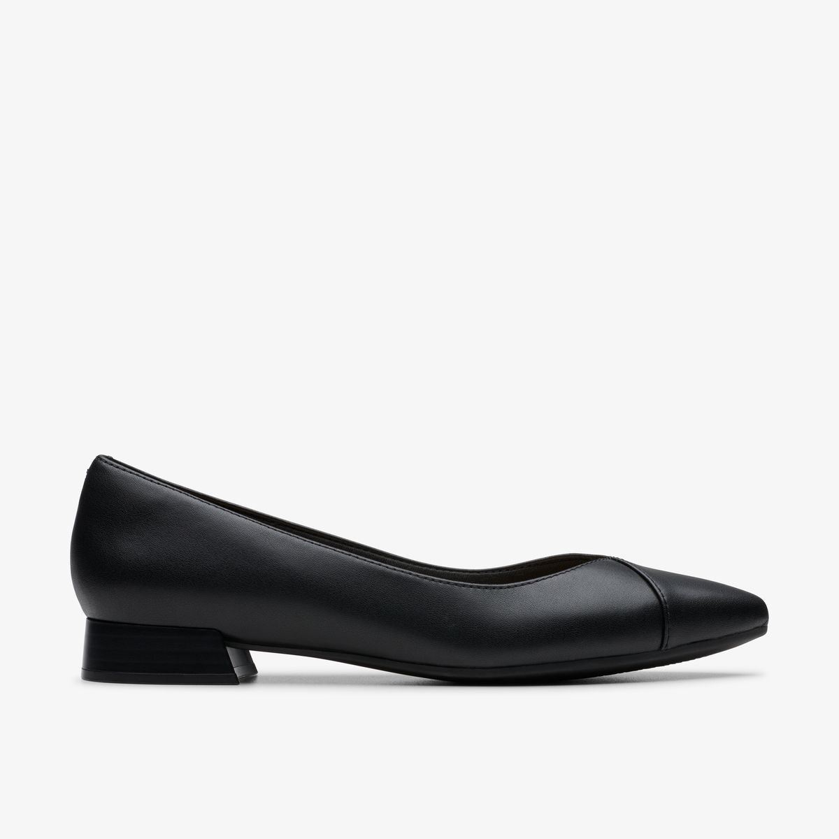 Clarks Natalyn Wish Plum Women's Leather Ballerina Flats in Black, Sleek leather slipper, Style #26180017