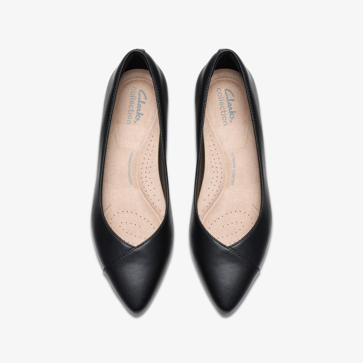 Clarks Natalyn Wish Plum Women's Leather Ballerina Flats in Black