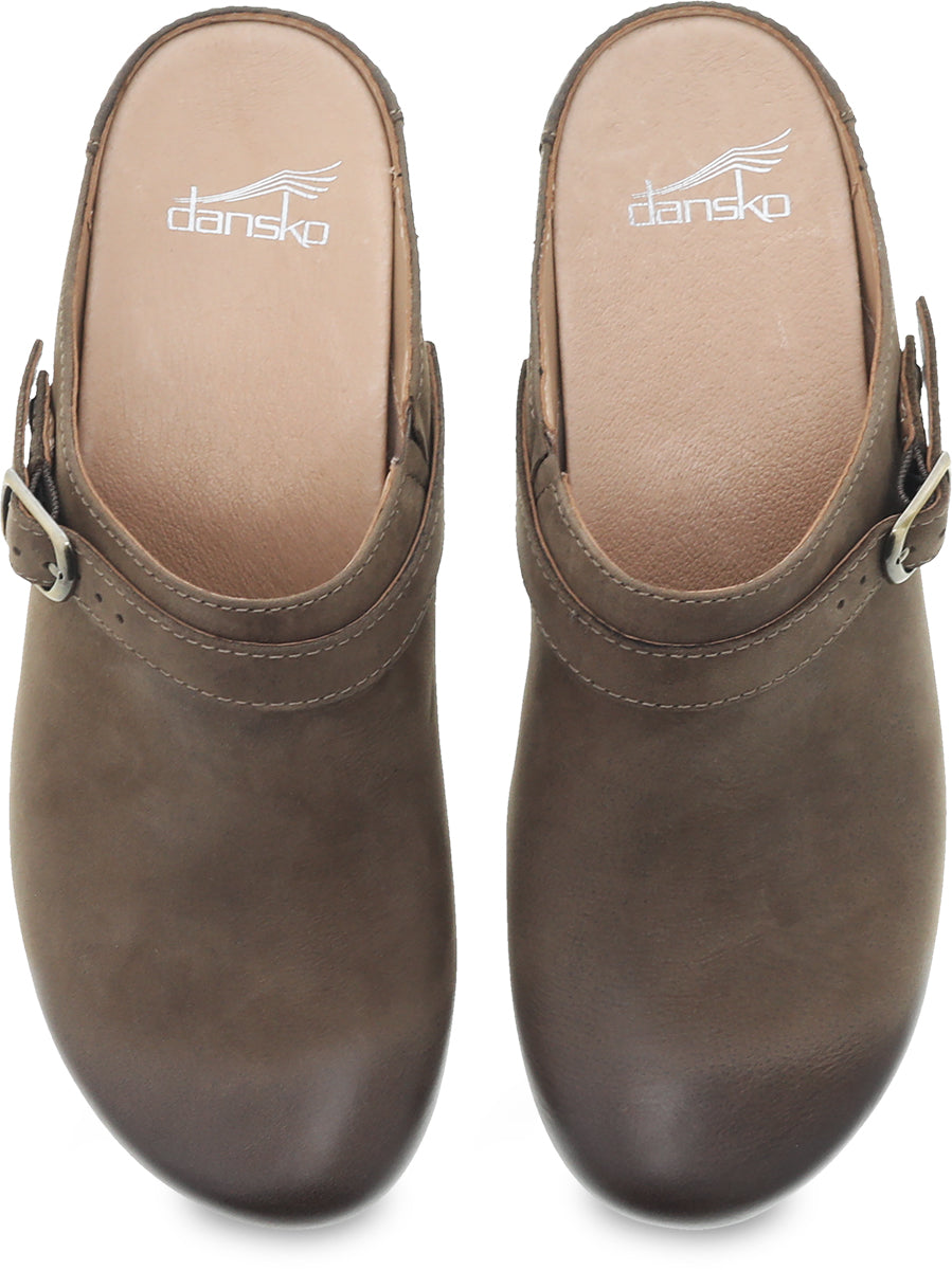 Dansko Berry Backless Women's Clog in Mushroom Burnished Nubuck Mule