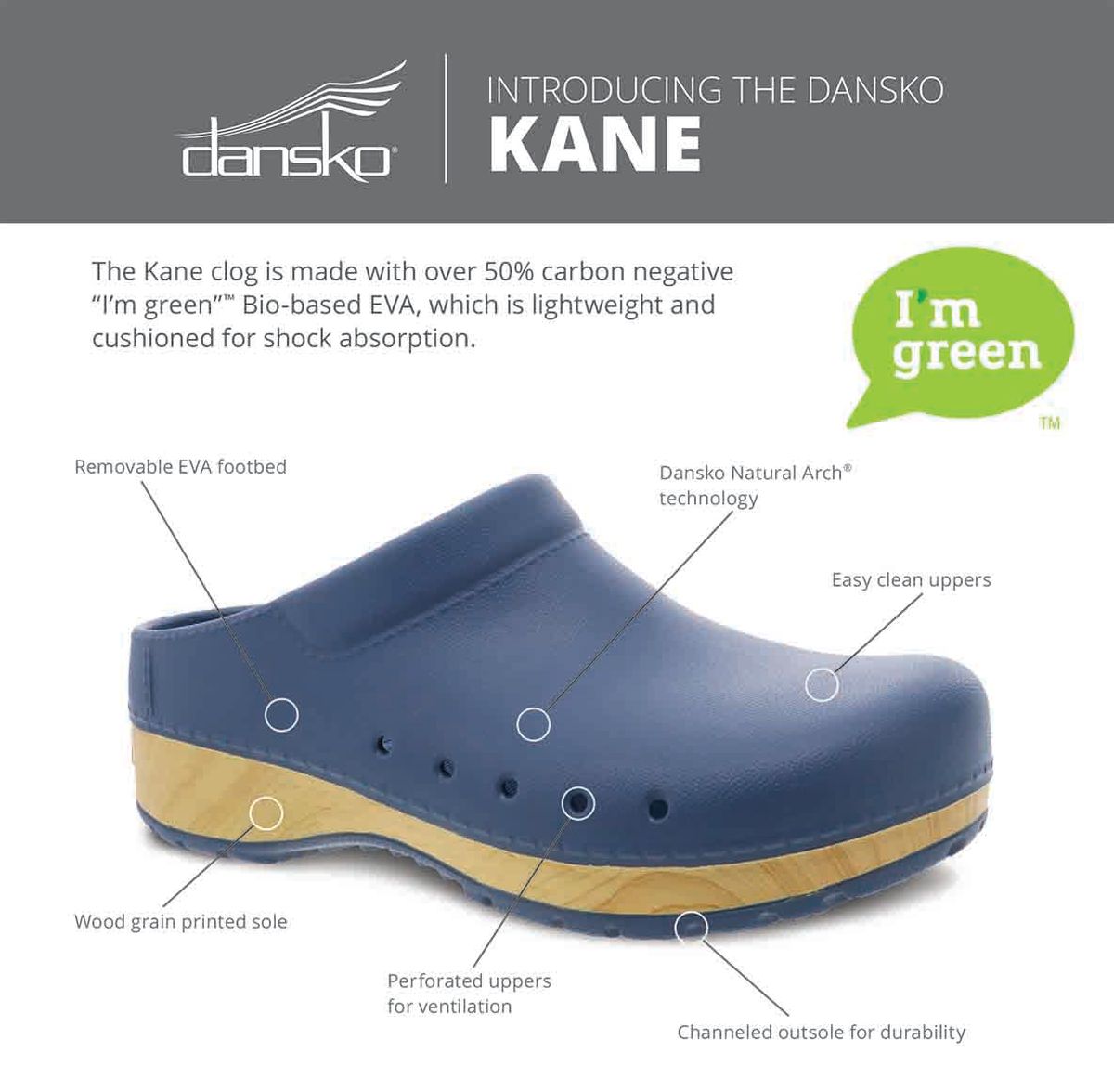 Dansko Women's Kane Clog in Blue