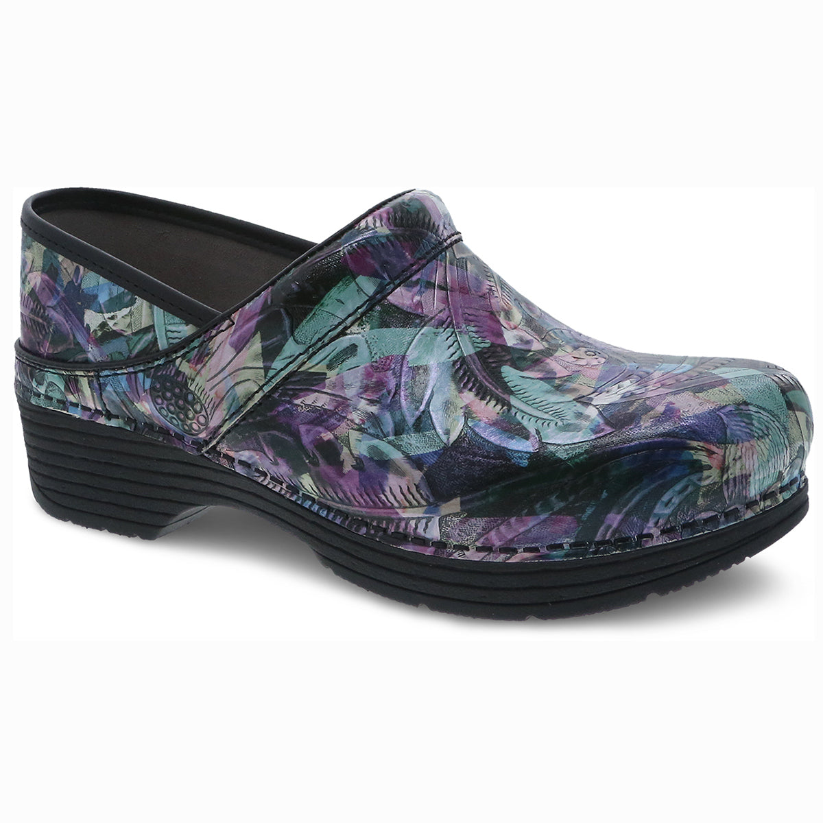 Dansko Women's LT Pro Patent Clogs in Watercolour, all-day comfort, arch support, and shock absorption, Style #5200420202