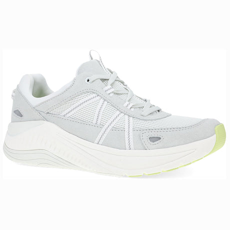 Dansko Poppy Women's Walking Sneaker in Grey, arch tech, soft suede, and breathable mesh, Style #4209240946