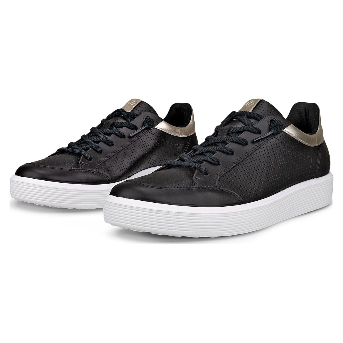 Ecco Soft 60 Women's Leather Sneaker in Black