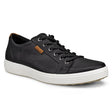 ECCO Soft 7 men’s sneaker in black leather with low-top silhouette, tonal laces, and a textured black outsole for a clean, modern look.
Style #43000401