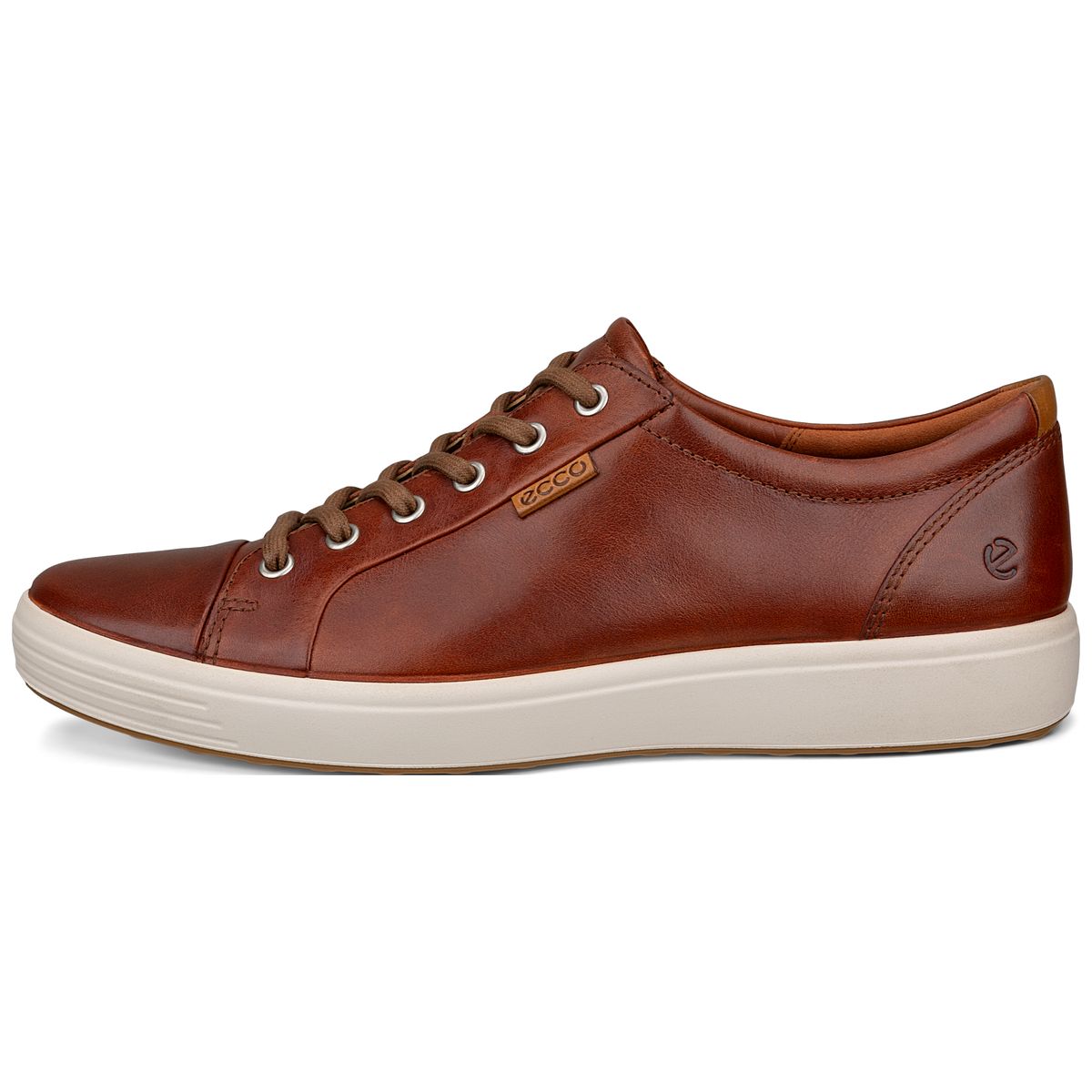 Ecco Soft 7 Men's Leather Sneaker in Cognac
