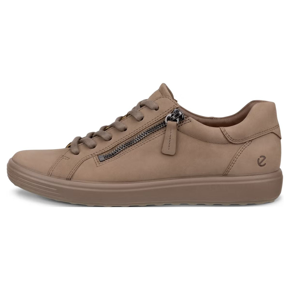 Ecco Soft 7 Women's Side-Zip Sneaker in Brown