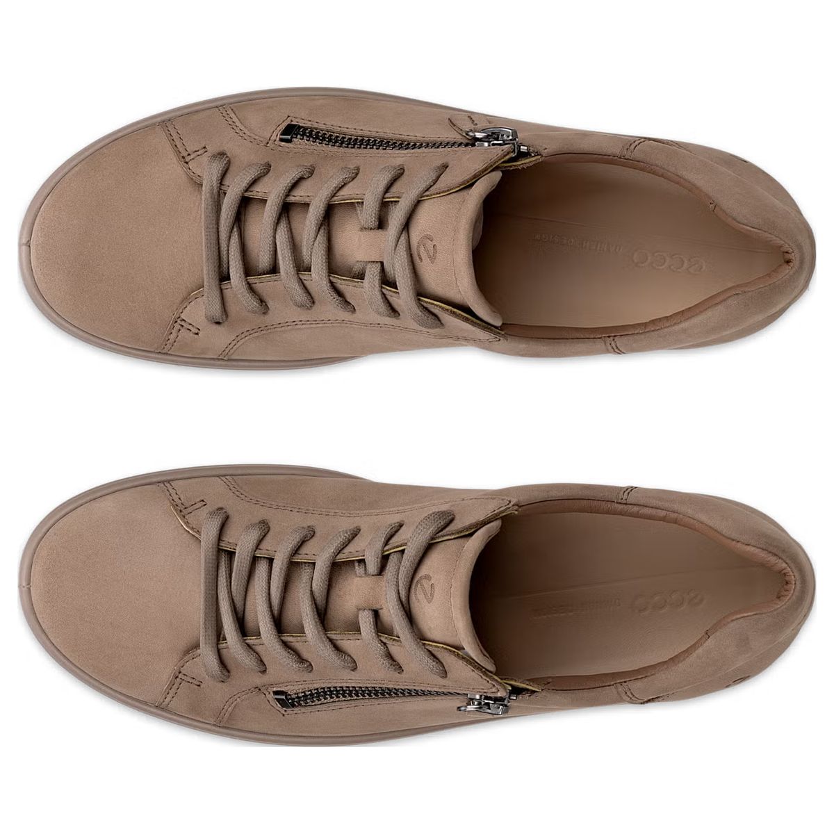Ecco Soft 7 Women's Side-Zip Sneaker in Brown