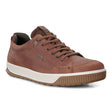 Men’s brandy brown leather lace-up sneaker with rugged treaded rubber sole, textile laces, and a sleek urban silhouette. Style #50182406
