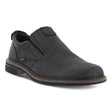 Men’s dark brown nubuck waterproof slip-on shoe with low heel, stitched leather welt, and smooth rounded toe for a sleek, smart-casual appearance.
Style #51018401