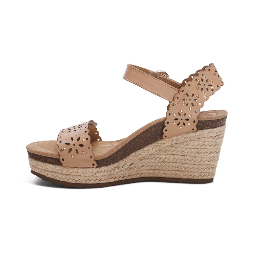 Aetrex Sydney Women's Quarter Strap Espadrille Wedge