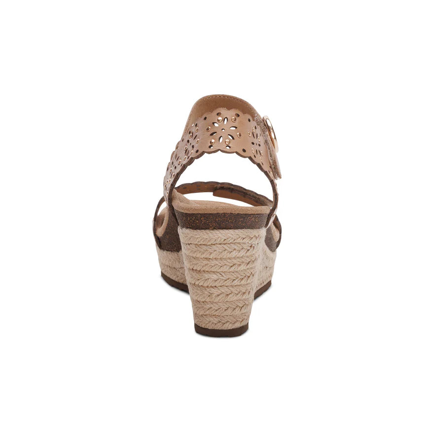 Aetrex Sydney Women's Quarter Strap Espadrille Wedge