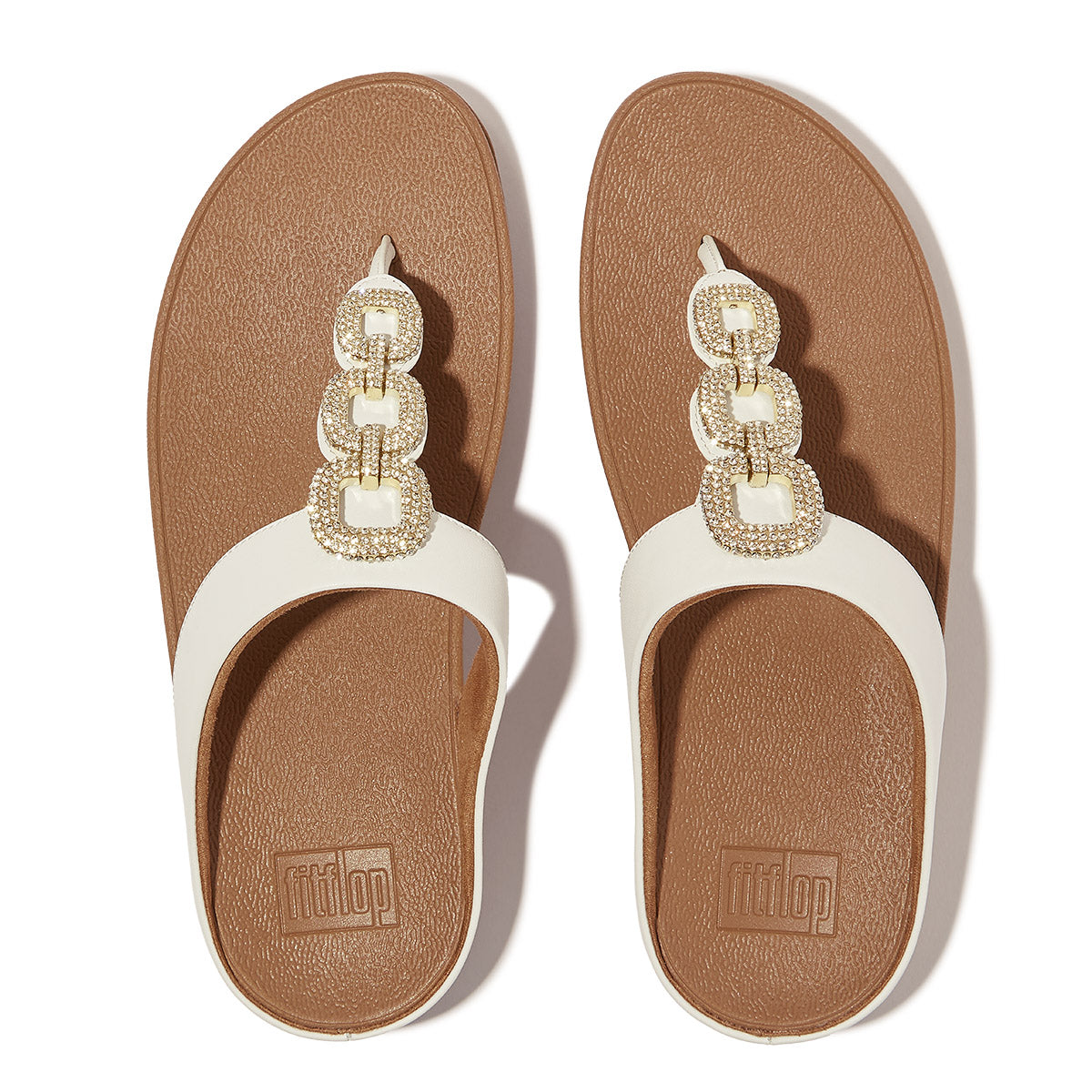 Women's Fino Leather Toe Thong Sandals in Urban White