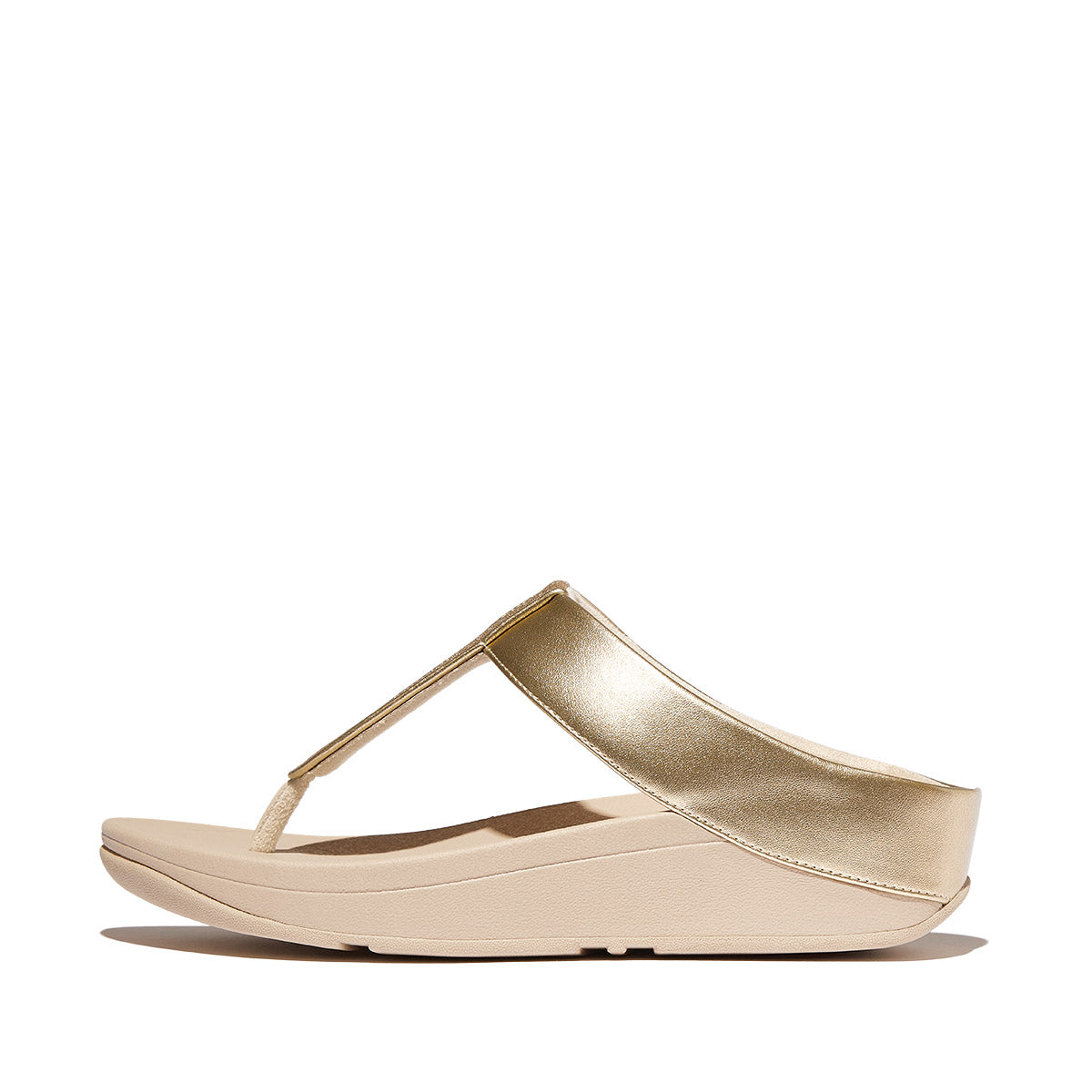 Women's Fino Leather Toe Thong Sandals in Platino