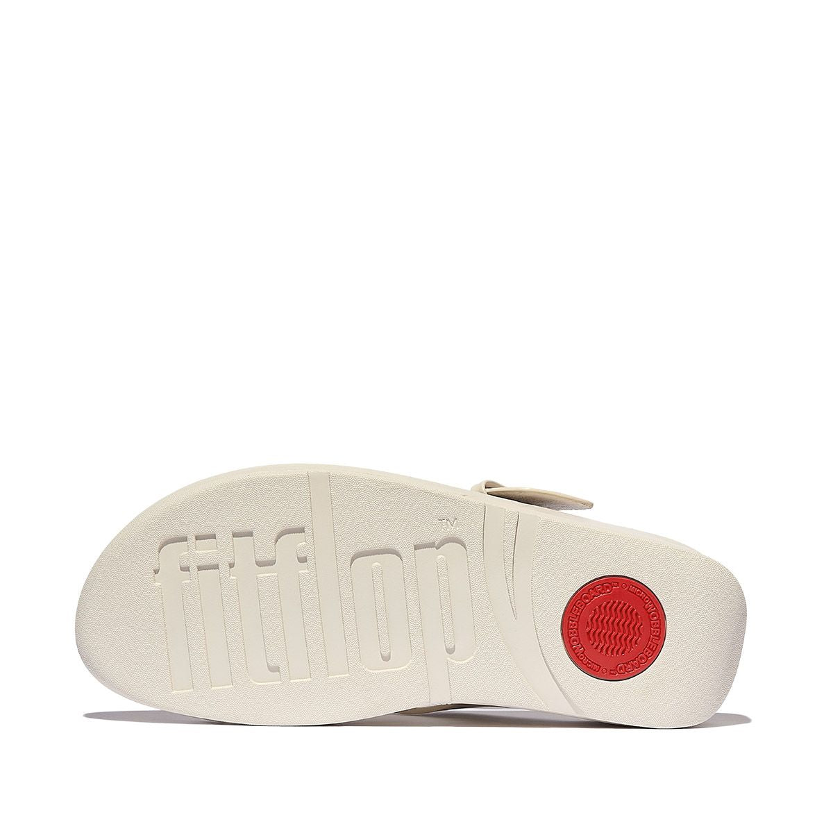 LULU Covered-Buckle Toe Thong Slide in Beige