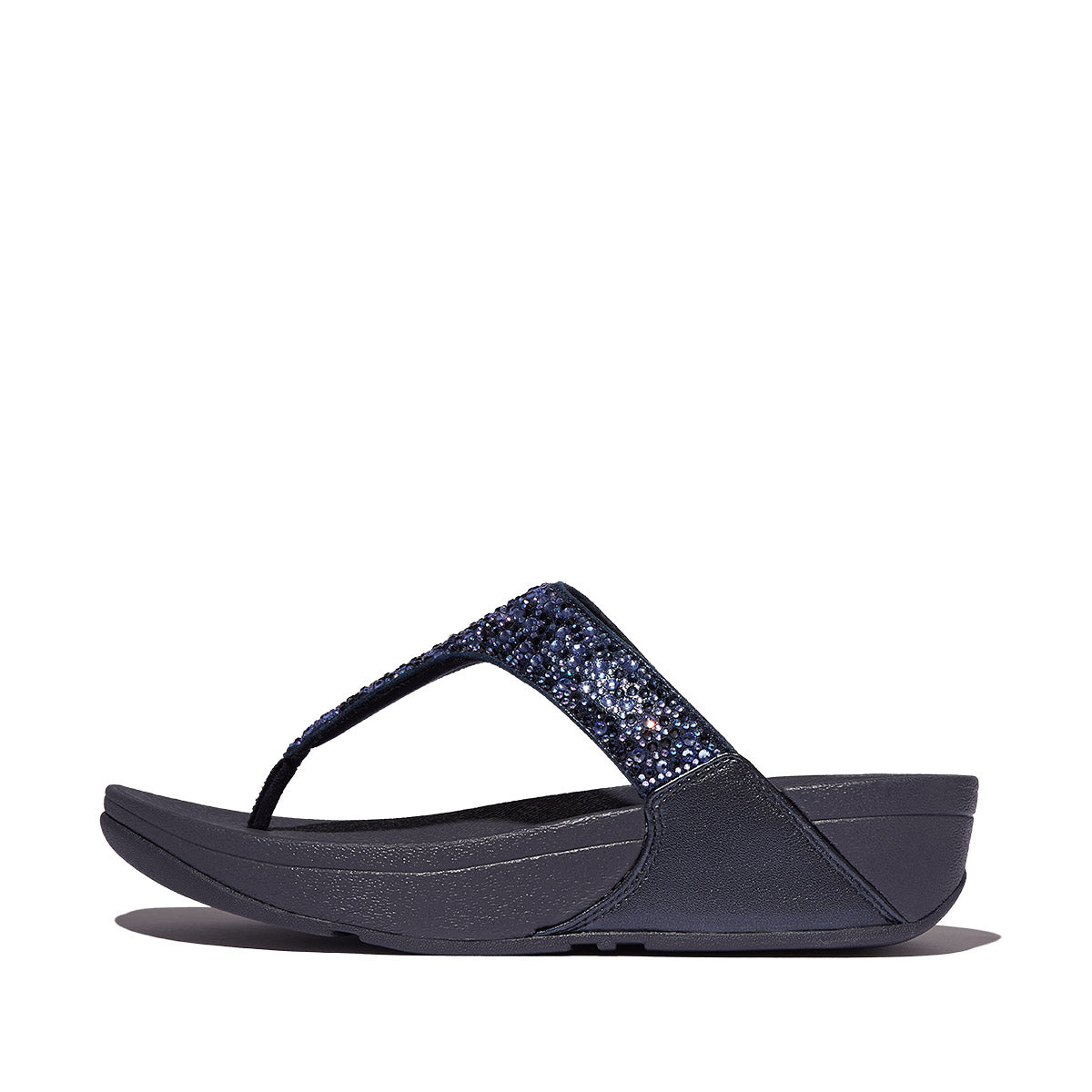 LULU Glitter Toe-Post Sandals in Navy