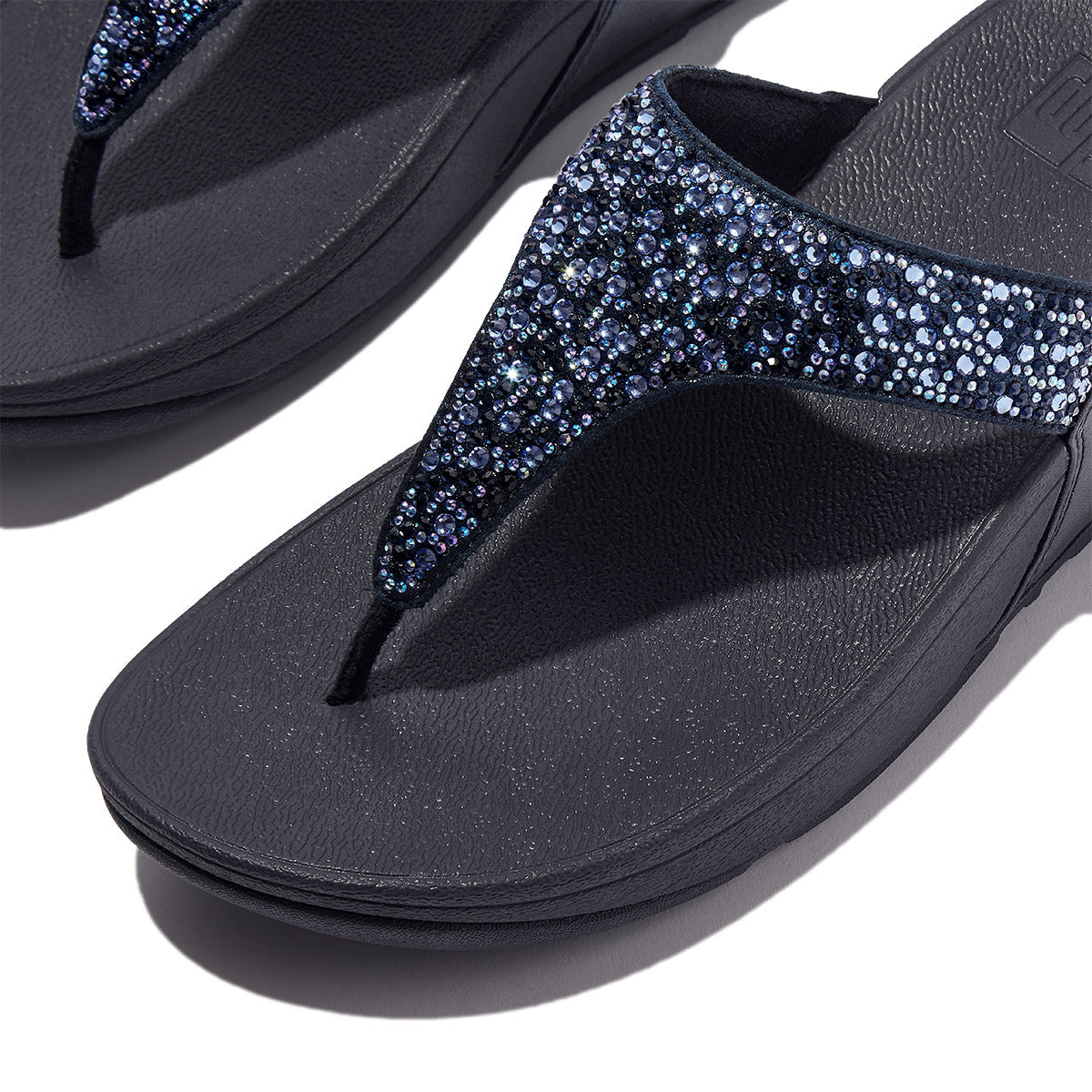 LULU Glitter Toe-Post Sandals in Navy