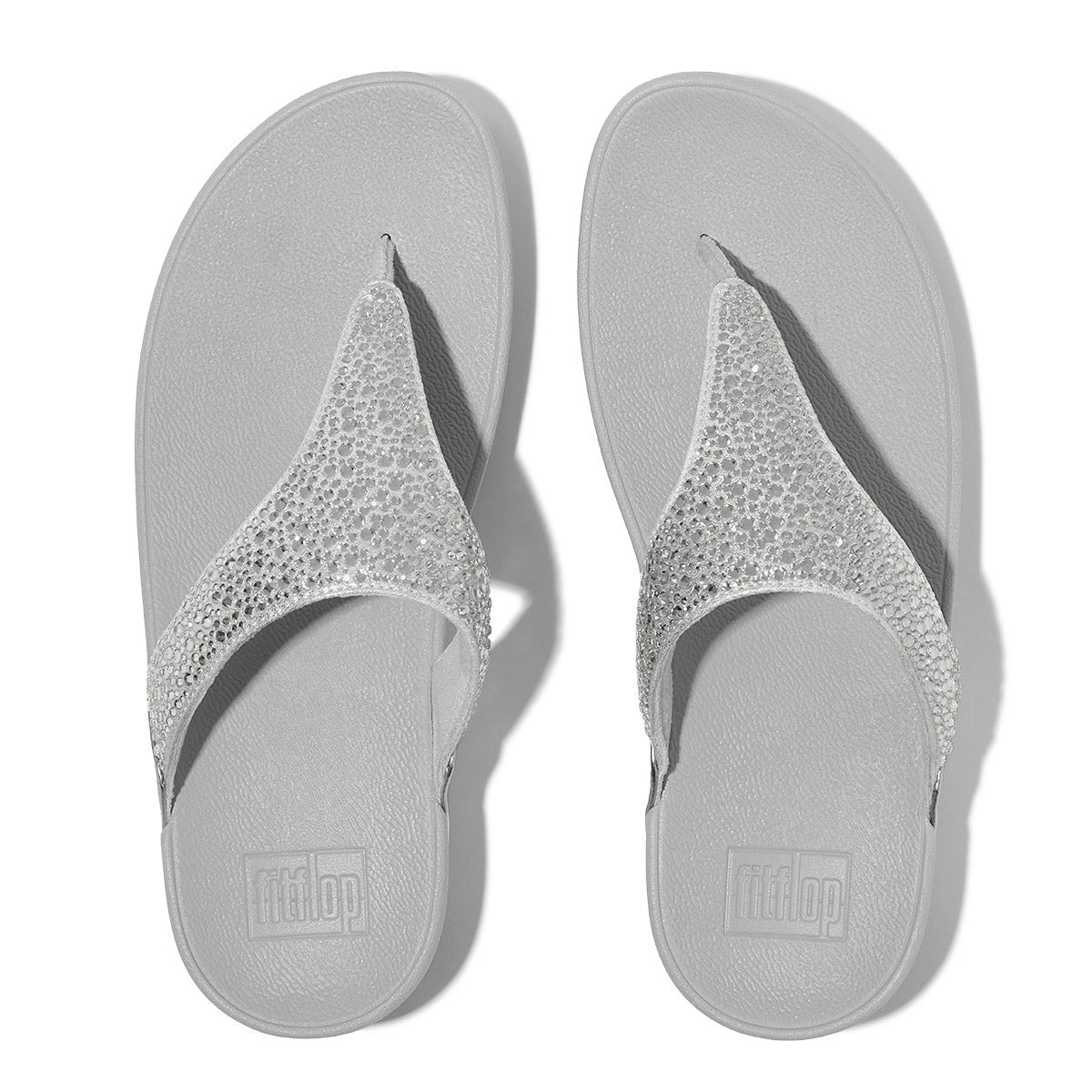 LULU Glitter Toe-Post Sandals in Silver