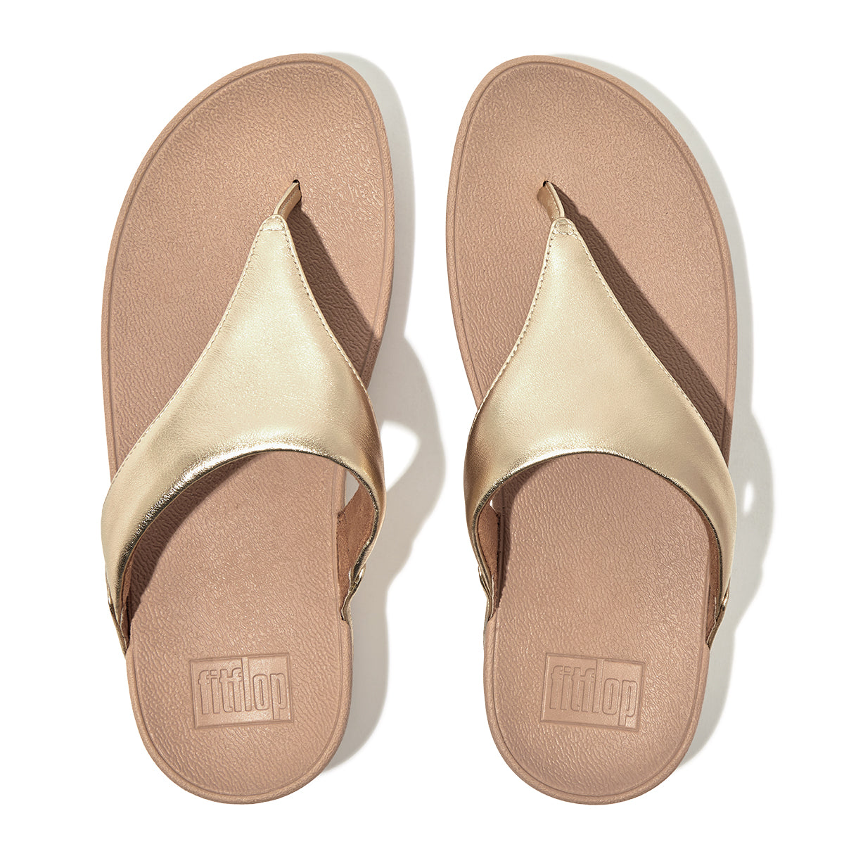 FitFlop Lulu Women's Leather Toe-Post Sandals – Platino
