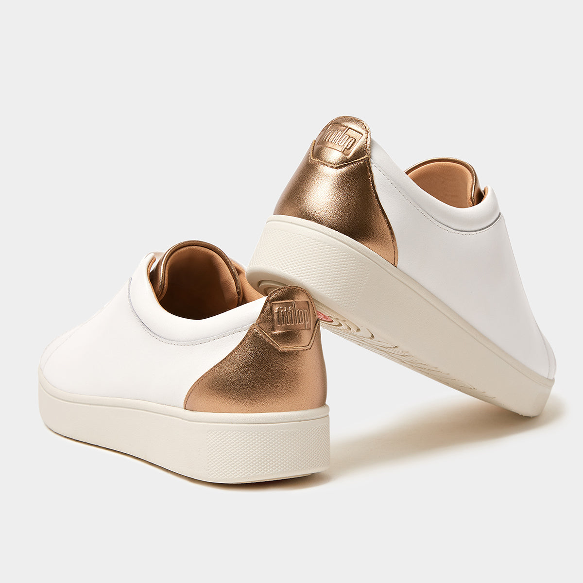 Rally Lace Up Sneaker in White with Metallic Accents