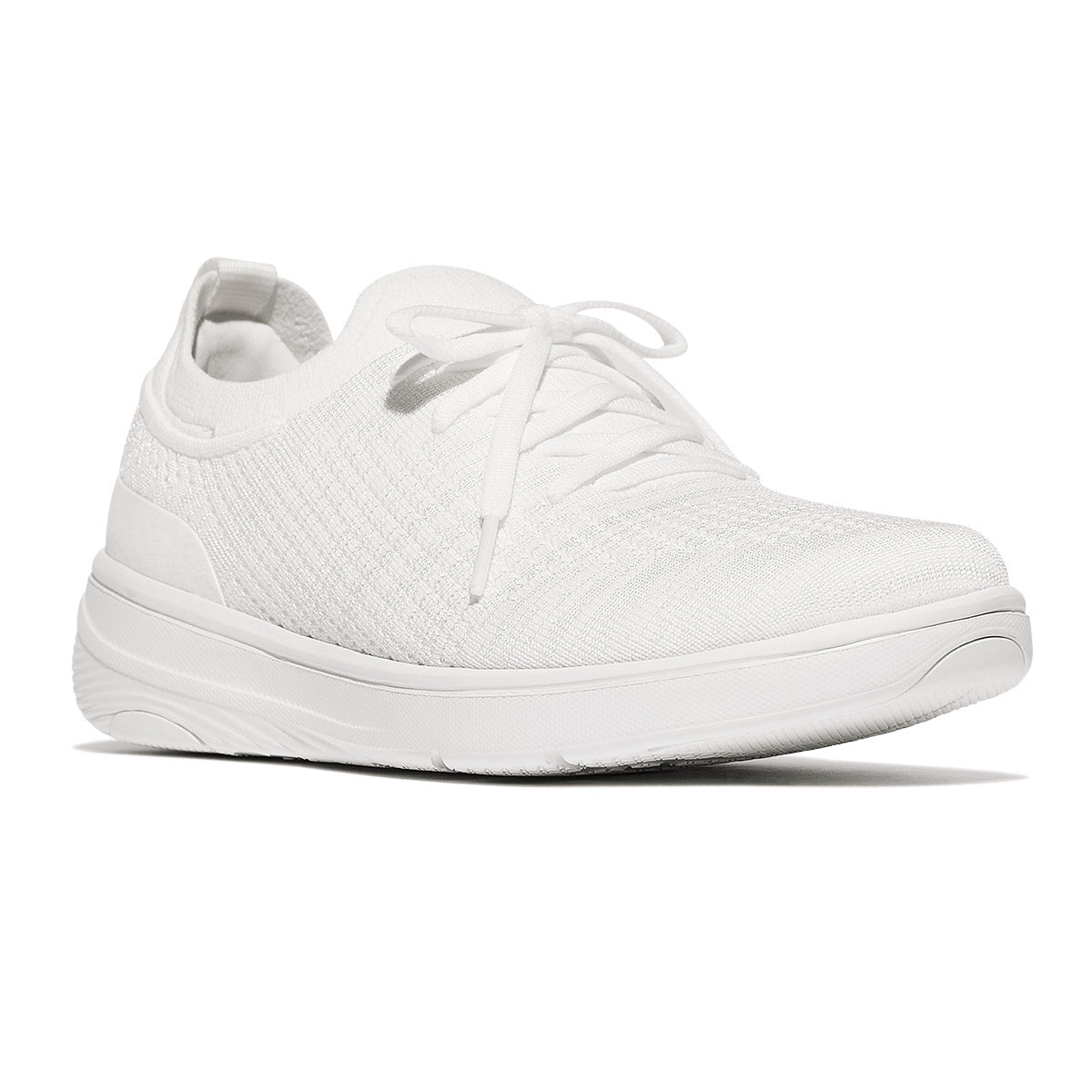 Super-Q Knit Slip-On Laced Sneakers in White