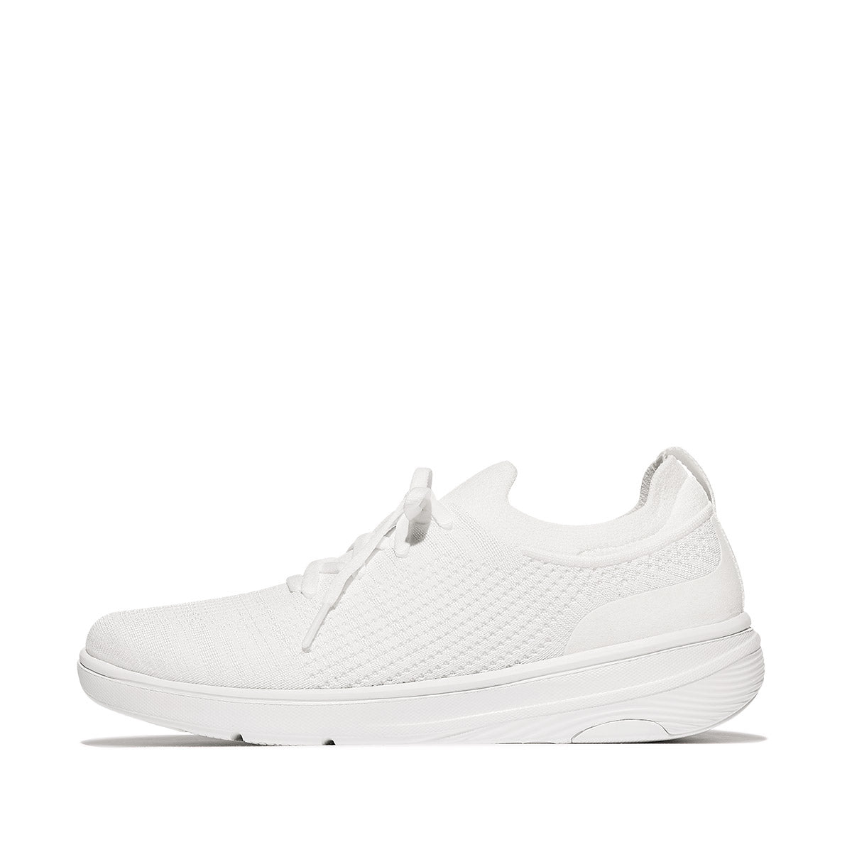 Super-Q Knit Slip-On Laced Sneakers in White