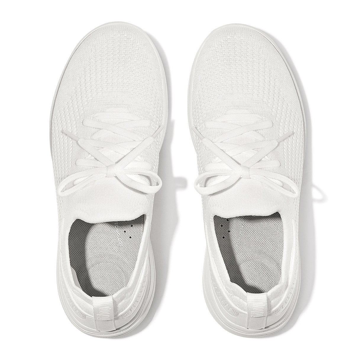Super-Q Knit Slip-On Laced Sneakers in White