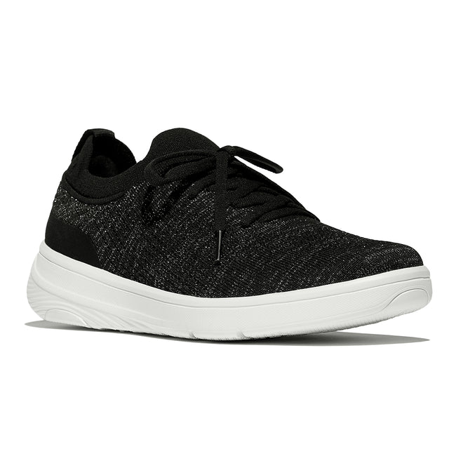 Women’s slip-on knit sneaker in a modern athletic design with decorative laces, contoured footbed, and cushioned iQushion midsole for lightweight support. Style #JH9-D05