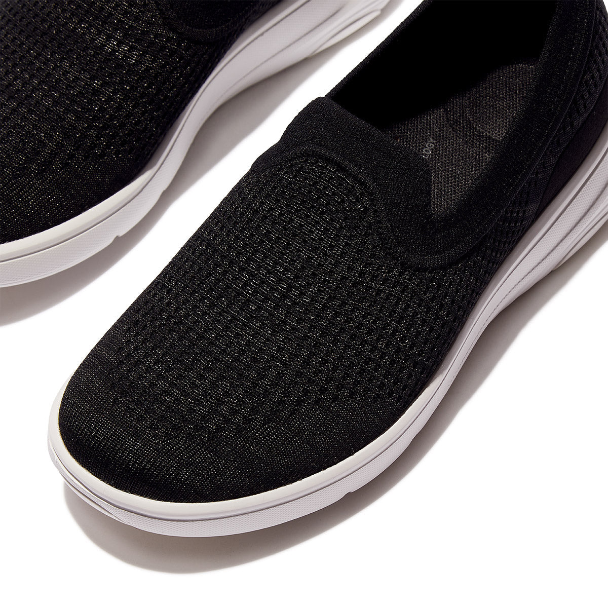 Super-Q Knit Slip-On Sneakers in Black