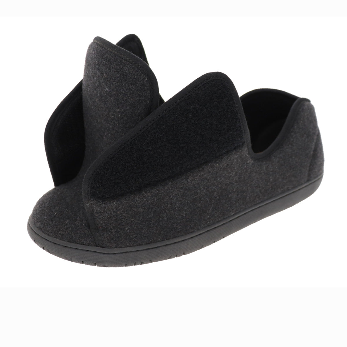 Doctor 2 Black Wool Men's Slippers