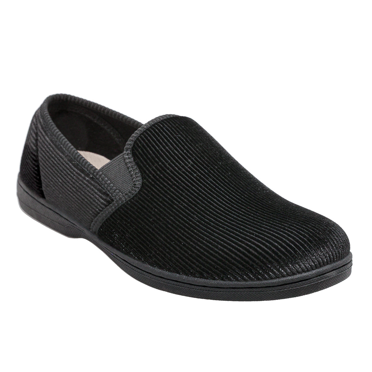 Foamtreads Regal 2 men’s slipper with soft fabric upper, adjustable hook-and-loop closure, and durable sole – available at Walking on a Cloud Canada.