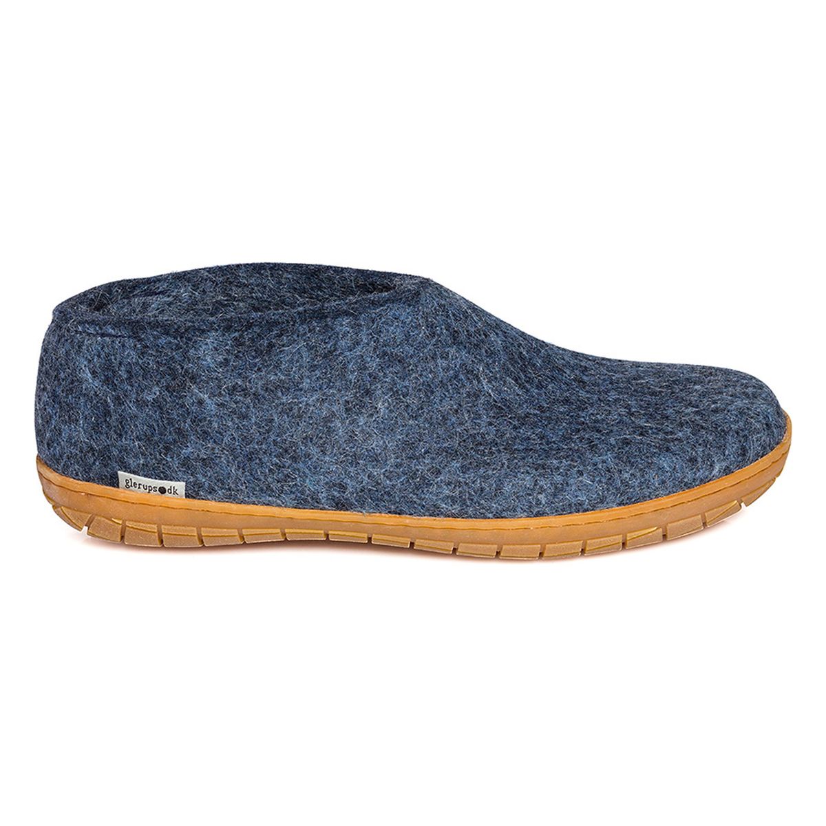 Wool Slipper Shoe Rubber in Denim