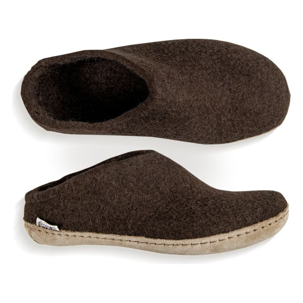 Glerups Wool Slip-On Shoe with Leather Sole – Brown
