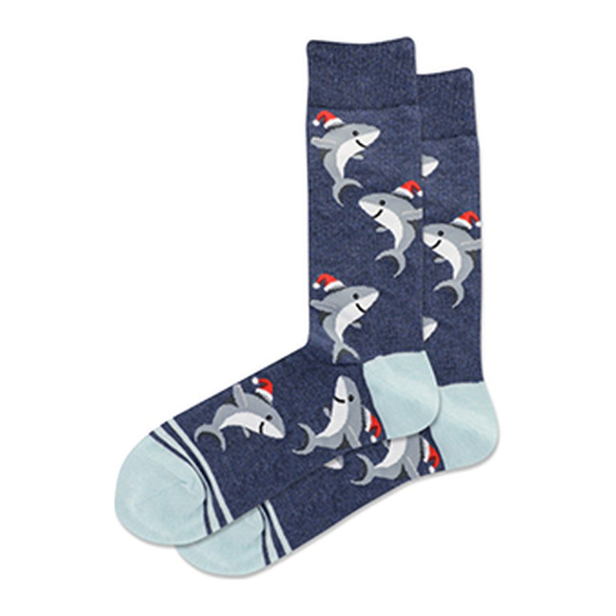 Men's Santa Shark Crew Socks