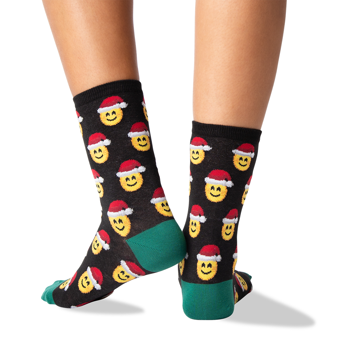 Women's Santa Smile Emogi Crew Socks