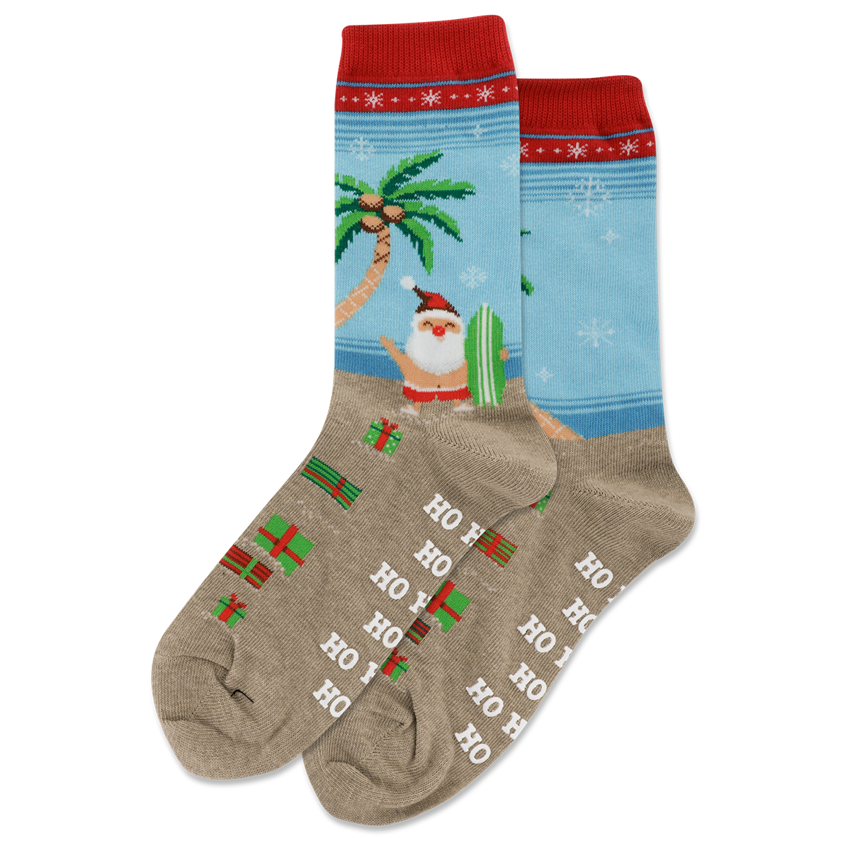 Women's Surfing Santa Crew Socks