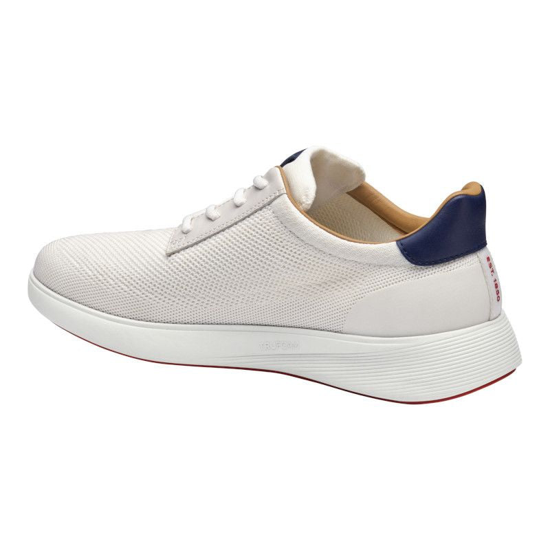 Johnston & Murphy Men's Ackerson Knit Plain Toe Lace-Up Sneaker in White