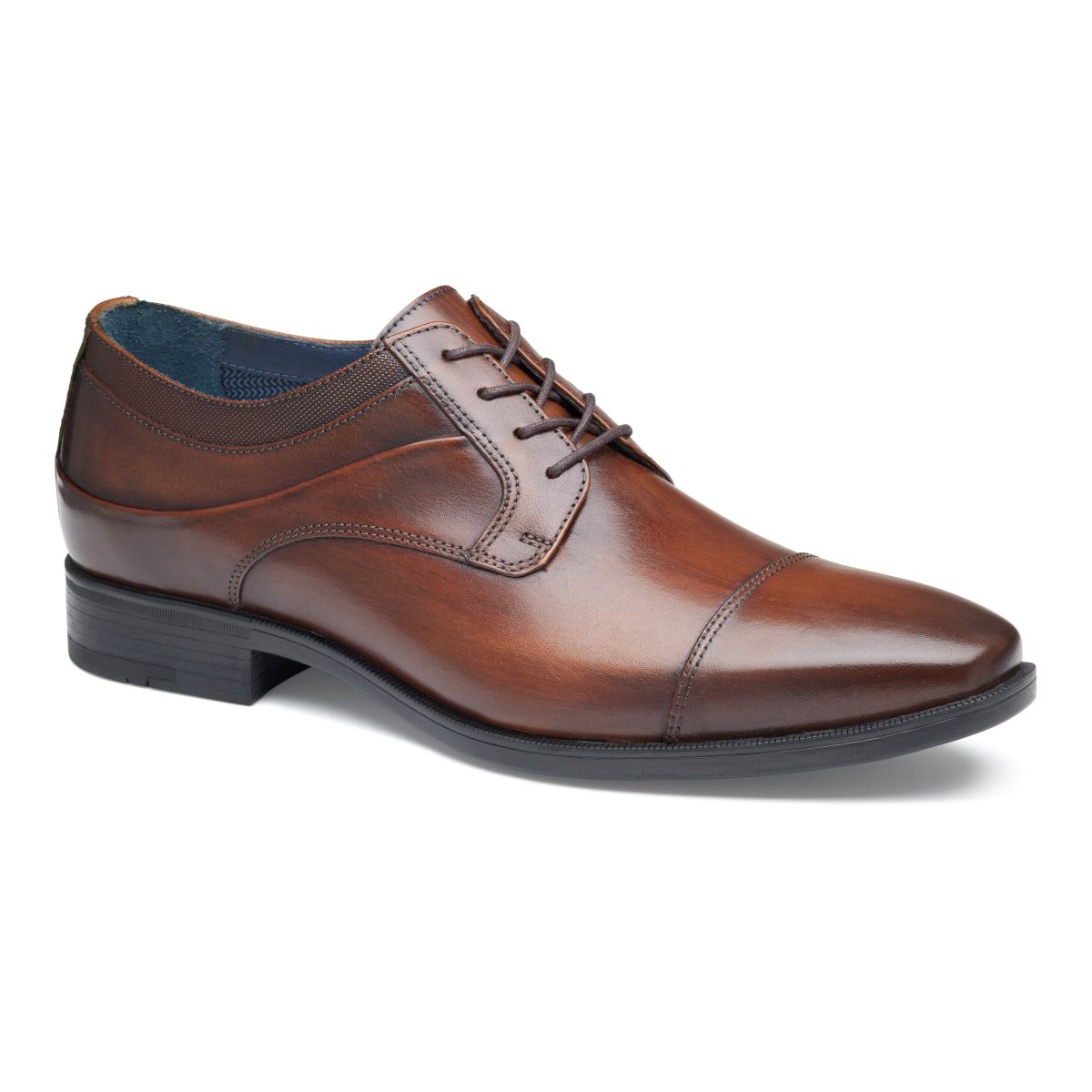 Johnston & Murphy Gibbons Cap Toe Men's Dress Shoe in Mahogany