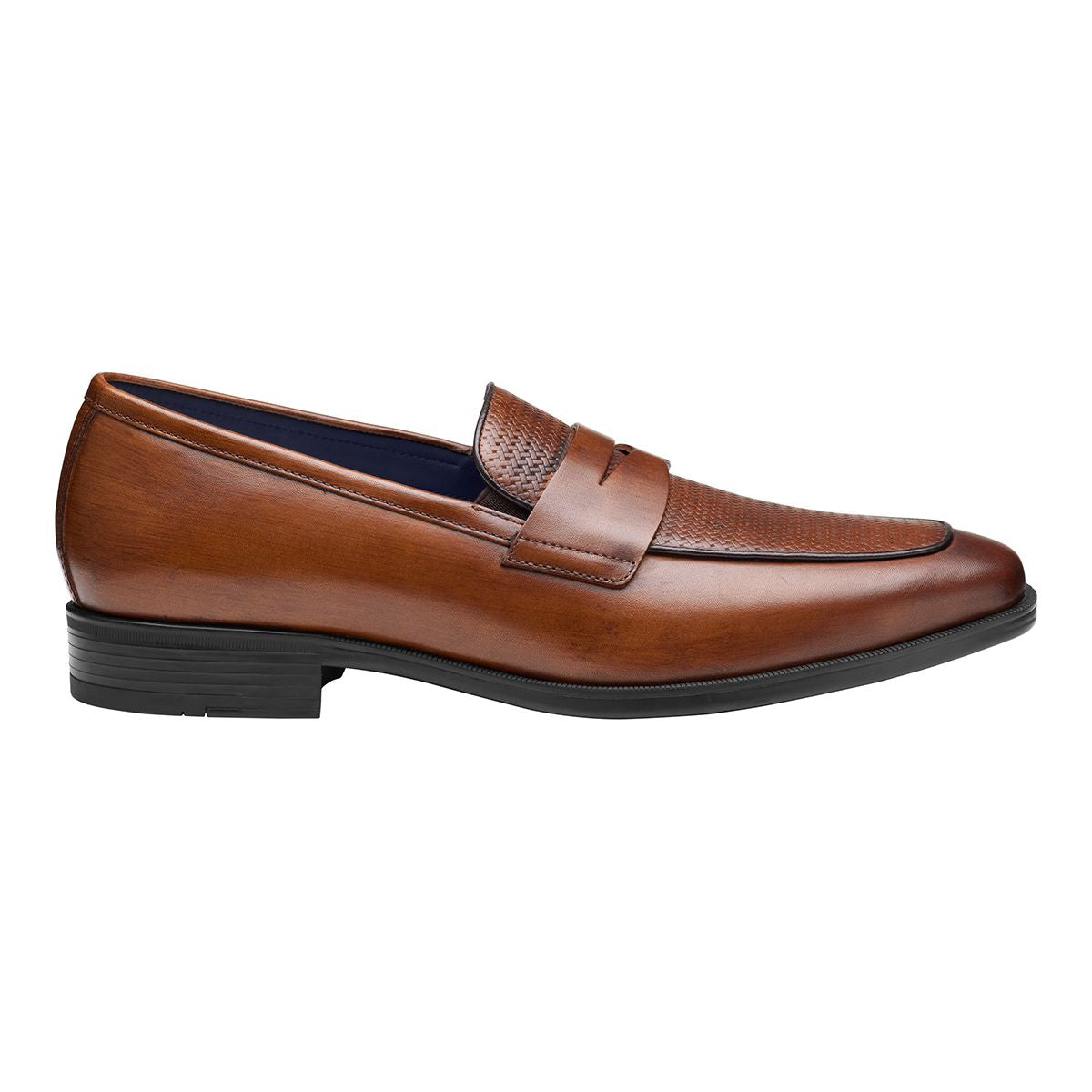 Johnston & Murphy Gibbons Penny Men's Dress Slip On in Mahogany