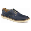 Johnston & Murphy McGuffey Plain Toe Men's Casual Dress Shoe in Navy. Navy Slip on, dress casual, easy on and off, all day wear, comfortable, soft leather, blue, quality leather. Johnston & Murphy McGuffey navy, McGuffey plain toe casual, knit and nubuck casual shoe, Strobel men’s shoe, casual dress shoes Canada. Style #25-8359.