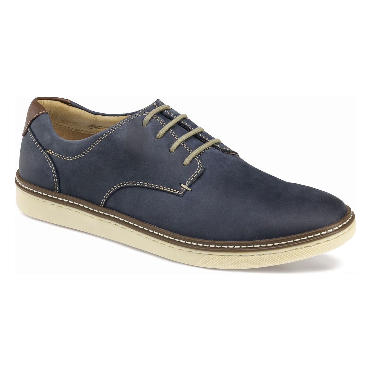 Johnston & Murphy McGuffey Plain Toe Men's Casual Dress Shoe in Navy. Navy Slip on, dress casual, easy on and off, all day wear, comfortable, soft leather, blue, quality leather. Johnston & Murphy McGuffey navy, McGuffey plain toe casual, knit and nubuck casual shoe, Strobel men’s shoe, casual dress shoes Canada. Style #25-8359.